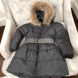 Liki Gaufrette girl coat size 6 years in dark gray